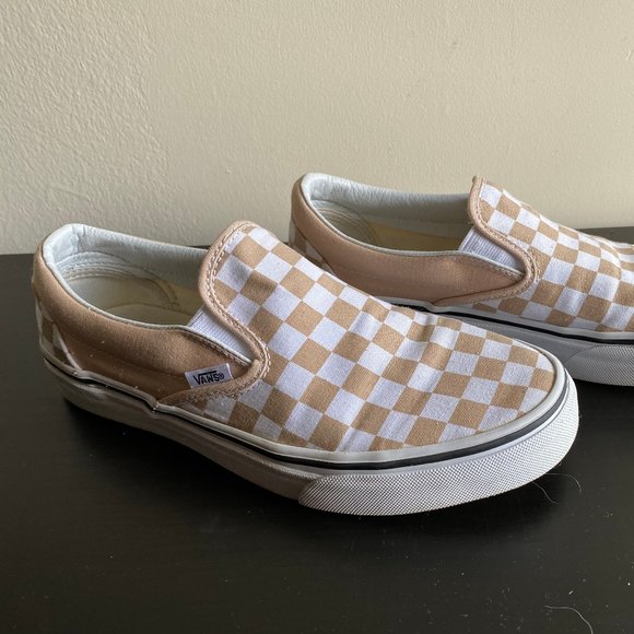 dusty rose checkered vans